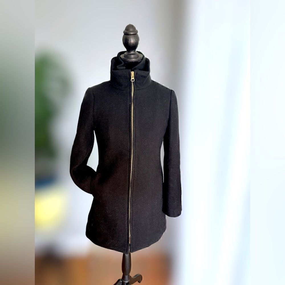 J. Crew Villa Coat Parka in Italian stadium-cloth wool Gold Full Zipper Size 0P - Picture 2 of 16